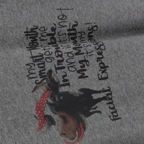 Gildan heifer cow graphic tee Gray size large facial expressions women's fit - Picture 1 of 5